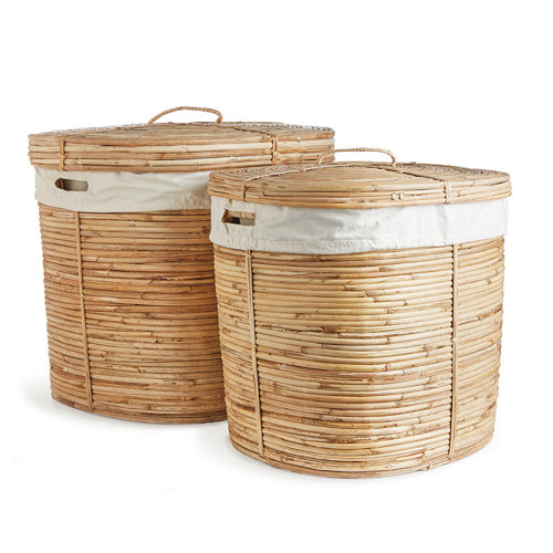 Bloomsbury Market 2 Piece Cane Laundry Hamper Set Wayfair